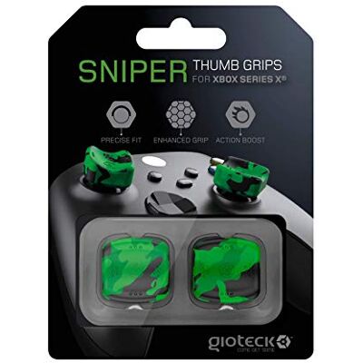 Gioteck Thumb grip voor Xbox series X S Joystick, Thumb Stick in Silicone, Antislip, Bescherming voor controller, voor Xbox series X S Groen Camo Gioteck Thumb grip voor Xbox series X S Joystick, Thumb Stick in Silicone, Antislip, Bescherming voor controller, voor Xbox series X S Groen Camo