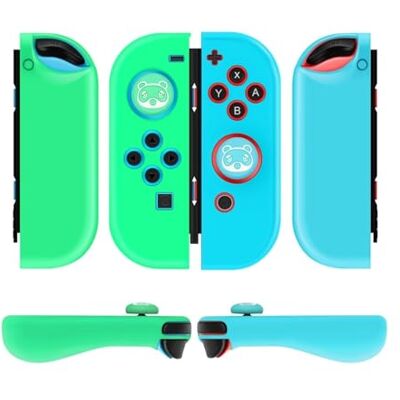 TNP Products TNP Gel Guards met Thumb Grips Caps voor Nintendo Switch Joy-Con Grip Beschermende Case Covers Antislip Lichtgewicht Animal Crossing Design Comfort Grip Controller Skin Accessoires (1 paar Raccoon) TNP Products TNP Gel Guards met Thumb Grips Caps voor Nintendo Switch Joy-Con Grip Beschermende Case Covers Antislip Lichtgewicht Animal Crossing Design Comfort Grip Controller Skin Accessoires (1 paar Raccoon)