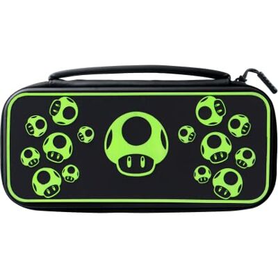 PDP Officieel gelicentieerde Switch Console Case 1-Up Glow-In-The-Dark Works met Switch Oled & Lite, zwart en groen, GLOW 1UP, Zwart en Groen, Glow 1UP PDP Officieel gelicentieerde Switch Console Case 1-Up Glow-In-The-Dark Works met Switch Oled & Lite, zwart en groen, GLOW 1UP, Zwart en Groen, Glow 1UP