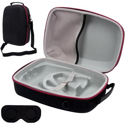 Growalleter Grote draagtas voor Meta Quest 3S, EVA-harde schaal compatibel met BOBOVR M3 Pro/Kiwi/AMVR hoofdband, VR-headset, controller en accessoires, reisopbergdoos, zwart., Alleen hoesje Growalleter Grote draagtas voor Meta Quest 3S, EVA-harde schaal compatibel met BOBOVR M3 Pro/Kiwi/AMVR hoofdband, VR-headset, controller en accessoires, reisopbergdoos, zwart., Alleen hoesje