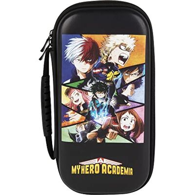 Konix My Hero Academia beschermhoes en transporttas voor Nintendo Switch console, 8 games, zwart Konix My Hero Academia beschermhoes en transporttas voor Nintendo Switch console, 8 games, zwart