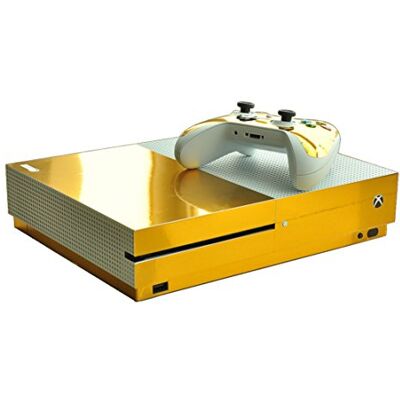 DOTBUY-SHOP DOTBUY Vinyl sticker voor Microsoft Xbox One S console, 2 controllers en Kinect 2.0, glanzend goud DOTBUY-SHOP DOTBUY Vinyl sticker voor Microsoft Xbox One S console, 2 controllers en Kinect 2.0, glanzend goud