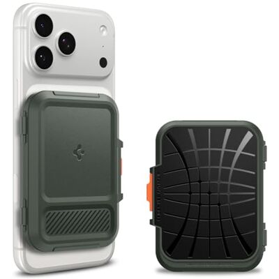 Spigen Lock Fit MagFit kaarthouder voor MagSafe & Pixelsnap Harde pc-portemonnee met veilige vergrendeling, antislip handgreep en opslag voor 5 kaarten legergroen Spigen Lock Fit MagFit kaarthouder voor MagSafe & Pixelsnap Harde pc-portemonnee met veilige vergrendeling, antislip handgreep en opslag voor 5 kaarten legergroen