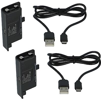vhbw 2 stuks batterijen compatibel met Microsoft Xbox draadloze controller (1200 mAh, NiMH) zwart met deksel + USB-oplaadkabel vhbw 2 stuks batterijen compatibel met Microsoft Xbox draadloze controller (1200 mAh, NiMH) zwart met deksel + USB-oplaadkabel