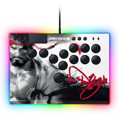 Razer Kitsune Contrôleur d'arcade optique avec toutes les touches pour PS5 et PC, manette de jeu de combat sans levier, commutateurs optiques à profil bas, chrome RVB, plaque d'aluminium amovible Razer Kitsune Contrôleur d'arcade optique avec toutes les touches pour PS5 et PC, manette de jeu de combat sans levier, commutateurs optiques à profil bas, chrome RVB, plaque d'aluminium amovible