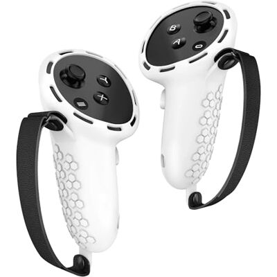 Digicharge Siliconen handgreep voor Meta Quest 3S/3S Xbox Edition/Quest 3 Touch, beschermhoes voor MetaQuest 3 VR handvat, siliconen beschermhoes met polsband Digicharge Siliconen handgreep voor Meta Quest 3S/3S Xbox Edition/Quest 3 Touch, beschermhoes voor MetaQuest 3 VR handvat, siliconen beschermhoes met polsband