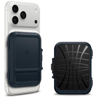 Spigen Lock Fit MagFit kaarthouder voor MagSafe & Pixelsnap Harde pc-portemonnee met veilige vergrendeling, antislip handgreep en opbergruimte voor 5 kaarten Metallic leisteen Spigen Lock Fit MagFit kaarthouder voor MagSafe & Pixelsnap Harde pc-portemonnee met veilige vergrendeling, antislip handgreep en opbergruimte voor 5 kaarten Metallic leisteen