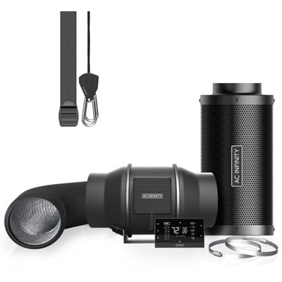 Infinity Pro 150 mm luchtfilterset, AI-controller, wifi-app-besturing en VPD temperatuur- en vochtigheidsregeling, wifi-app, EC-motor inline ventilator, Australische kool Infinity Pro 150 mm luchtfilterset, AI-controller, wifi-app-besturing en VPD temperatuur- en vochtigheidsregeling, wifi-app, EC-motor inline ventilator, Australische kool