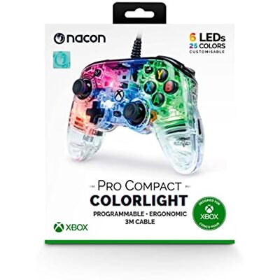 Nacon Pro Compact Controller Colorlight Mando con Kabel voor PC/Xbox One/Xbox Series Nacon Pro Compact Controller Colorlight Mando con Kabel voor PC/Xbox One/Xbox Series