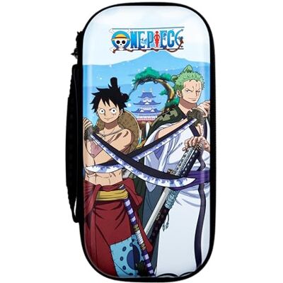 Konix One Piece Beschermhoes en draagtas voor Nintendo Switch, Switch Lite en Switch OLED, voor 8 spellen, Wano Luffy en Zoro-motief Konix One Piece Beschermhoes en draagtas voor Nintendo Switch, Switch Lite en Switch OLED, voor 8 spellen, Wano Luffy en Zoro-motief