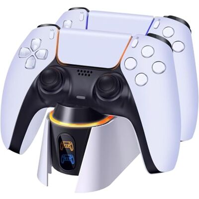TNP Products TNP Dual laadstation voor PS5-controller draadloos laadstation voor PS5-controller met led-indicator snellaadhouder voor PlayStation 5 Dualsense controller met USB type C-kabel TNP Products TNP Dual laadstation voor PS5-controller draadloos laadstation voor PS5-controller met led-indicator snellaadhouder voor PlayStation 5 Dualsense controller met USB type C-kabel