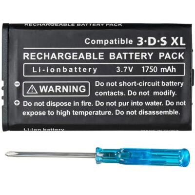 OSTENT Oplaadbare lithium-ion batterij 2500 mAh 3,7 V + gereedschapsuitrusting compatibel met Nintendo 3DS LL/XL OSTENT Oplaadbare lithium-ion batterij 2500 mAh 3,7 V + gereedschapsuitrusting compatibel met Nintendo 3DS LL/XL