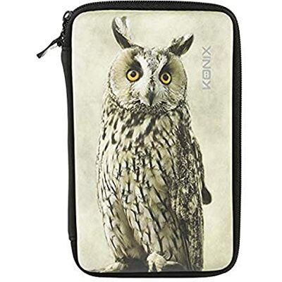 Konix Mythics opbergtas voor uilen, voor Nintendo New 2DS XL/3DS/3DS XL/New 3DS/New 3DS XL, opbergnet voor DS-games, schokbestendig Konix Mythics opbergtas voor uilen, voor Nintendo New 2DS XL/3DS/3DS XL/New 3DS/New 3DS XL, opbergnet voor DS-games, schokbestendig