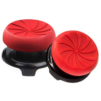 TEUVO Thumbsticks duimgrepen, siliconen joystick grips caps voor PS4-controller en voor PS5-controller met schroeven, controle en vermindering van duim vermoeidheid, rood, 2 stuks TEUVO Thumbsticks duimgrepen, siliconen joystick grips caps voor PS4-controller en voor PS5-controller met schroeven, controle en vermindering van duim vermoeidheid, rood, 2 stuks