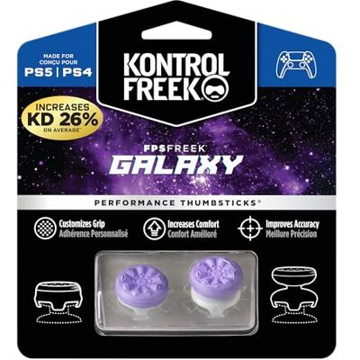 KontrolFreek FPS Freek Galaxy Violet voor PlayStation 4 (PS4) en PlayStation 5 (PS5) Performance drumsticks 1 hoge taille, 1 midden hoogte paars KontrolFreek FPS Freek Galaxy Violet voor PlayStation 4 (PS4) en PlayStation 5 (PS5) Performance drumsticks 1 hoge taille, 1 midden hoogte paars