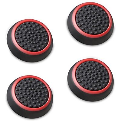 Fosmon A1668 Set van 4 analoge controllertips, compatibel met PS4, PS3, Xbox 360, Wii U, zwart/rood Fosmon A1668 Set van 4 analoge controllertips, compatibel met PS4, PS3, Xbox 360, Wii U, zwart/rood