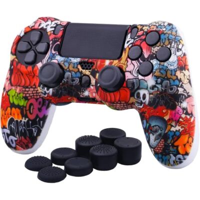 YoRHa Siliconen beschermhoes voor PS4 / Slim/Pro DualShock 4 Controller met Pro-handgrepen YoRHa Siliconen beschermhoes voor PS4 / Slim/Pro DualShock 4 Controller met Pro-handgrepen