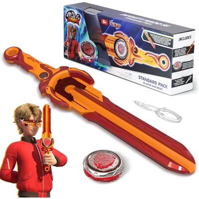 Infinity Blazing War Bear Standard Pack Lanceur épée. Toupie métallique avec effet lumineux. Blazing War Bear. Brille pendant le jeu. À partir de 5 ans Infinity Blazing War Bear Standard Pack Lanceur épée. Toupie métallique avec effet lumineux. Blazing War Bear. Brille pendant le jeu. À partir de 5 ans