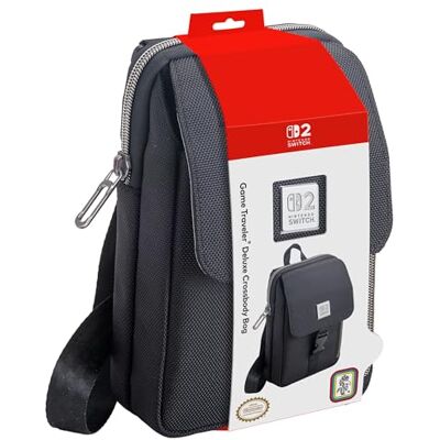 RDS Industries, Inc RDS Gelicentieerde verticale crossover tas voor Nintendo Switch 2, Nintendo Switch OLED en Nintendo Switch Traveler Deluxe met capaciteit voor Nintendo-systeem en accessoires RDS Industries, Inc RDS Gelicentieerde verticale crossover tas voor Nintendo Switch 2, Nintendo Switch OLED en Nintendo Switch Traveler Deluxe met capaciteit voor Nintendo-systeem en accessoires