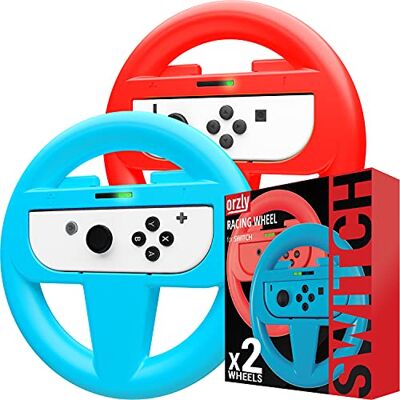 Orzly 2 x stuurwielen voor Nintendo Switch – 1 x rood stuur + 1 x blauw stuur voor Joy-Cons-controllers van de Nintendo Switch console (2017) – Twin Pack Orzly 2 x stuurwielen voor Nintendo Switch – 1 x rood stuur + 1 x blauw stuur voor Joy-Cons-controllers van de Nintendo Switch console (2017) – Twin Pack