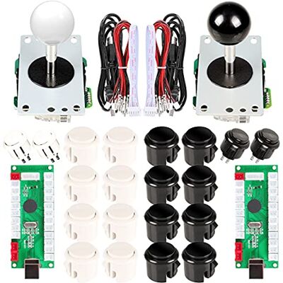 EG STARTS Arcade DIY Kit USB-controller encoder voor pc games 8-weg stick + 4 x 24 mm + 16 x 30 mm knoppen voor Arcade Cabinet Joystick Mame Raspberry Pi 1 2 3 KOF onderdelen wit/zwart EG STARTS Arcade DIY Kit USB-controller encoder voor pc games 8-weg stick + 4 x 24 mm + 16 x 30 mm knoppen voor Arcade Cabinet Joystick Mame Raspberry Pi 1 2 3 KOF onderdelen wit/zwart