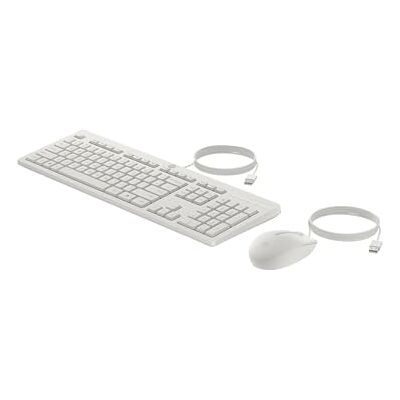 HP 225 – toetsenbord en muis – 100% – volledige grootte – USB – QWERTZ – Duits – kasjmier wit HP 225 – toetsenbord en muis – 100% – volledige grootte – USB – QWERTZ – Duits – kasjmier wit