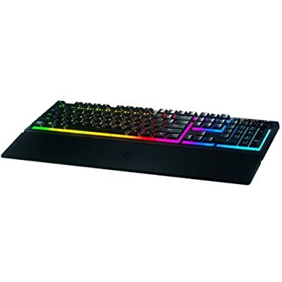 Razer Ornata V3 Gaming toetsenbord met laag profiel (hybride lontmembraanschakelaar, uv-gecoate toetsen, zachte magnetische polssteun, RGB Chroma) ES-design, zwart Razer Ornata V3 Gaming toetsenbord met laag profiel (hybride lontmembraanschakelaar, uv-gecoate toetsen, zachte magnetische polssteun, RGB Chroma) ES-design, zwart