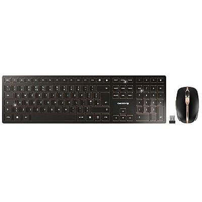 CHERRY DW 9100 Slim Italiaans QWERTY draadloos toetsenbord en muis, oplaadbaar, SX schaarmechanisme, stil typen, zwart/brons CHERRY DW 9100 Slim Italiaans QWERTY draadloos toetsenbord en muis, oplaadbaar, SX schaarmechanisme, stil typen, zwart/brons