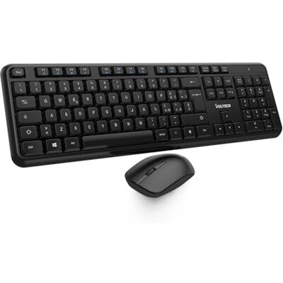 Vultech KM-811W Stil draadloos toetsenbord en muis kit QWERTY Italiaanse lay-out, slank ontwerp, numeriek toetsenblok, 12 multimedia-toetsen, vloeistofbescherming, pc/laptop, Windows/Mac Vultech KM-811W Stil draadloos toetsenbord en muis kit QWERTY Italiaanse lay-out, slank ontwerp, numeriek toetsenblok, 12 multimedia-toetsen, vloeistofbescherming, pc/laptop, Windows/Mac