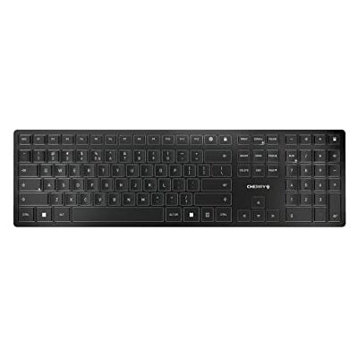 CHERRY KW 9100 SLIM, draadloos designtoetsenbord, EU-indeling (QWERTY), verbinding naar keuze Bluetooth of 2,4 GHz radio, platte toetsen, oplaadbaar, antracietgrijs CHERRY KW 9100 SLIM, draadloos designtoetsenbord, EU-indeling (QWERTY), verbinding naar keuze Bluetooth of 2,4 GHz radio, platte toetsen, oplaadbaar, antracietgrijs
