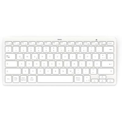 Hama 400 inch Mini Bluetooth Travel toetsenbord voor tablet, draadloos toetsenbord, QWERTZ DE, wit Hama 400 inch Mini Bluetooth Travel toetsenbord voor tablet, draadloos toetsenbord, QWERTZ DE, wit