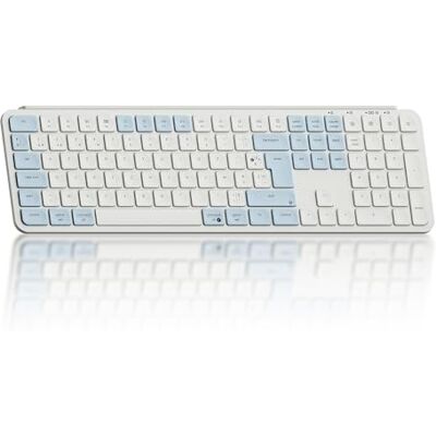 Keychron B6 Pro Draadloos toetsenbord, ultradun, 100% AZERTY-lay-out, gaming-toetsenbord, 800 mAh, oplaadbaar, programmeren met ZMK/Launcher, 2,4 GHz/Bluetooth 5.2/bekabeld, voor Mac/Win/Linux retro blauw Keychron B6 Pro Draadloos toetsenbord, ultradun, 100% AZERTY-lay-out, gaming-toetsenbord, 800 mAh, oplaadbaar, programmeren met ZMK/Launcher, 2,4 GHz/Bluetooth 5.2/bekabeld, voor Mac/Win/Linux retro blauw