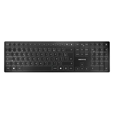 CHERRY KW 9100 SLIM, draadloos toetsenbord, Franse lay-out (AZERTY), verbinding naar keuze Bluetooth of 2,4 GHz radio, platte toetsen, oplaadbaar, antracietgrijs CHERRY KW 9100 SLIM, draadloos toetsenbord, Franse lay-out (AZERTY), verbinding naar keuze Bluetooth of 2,4 GHz radio, platte toetsen, oplaadbaar, antracietgrijs