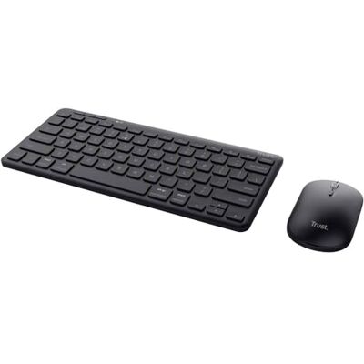 Trust Lyra Bluetooth-toetsenbord, muisset, draadloos, QWERTZ, lay-out, 84% gerecycled kunststof, oplaadbaar, multi-apparaat, draadloos toetsenbord met muis voor pc, laptop, Mac, iPad, Android, iOS Trust Lyra Bluetooth-toetsenbord, muisset, draadloos, QWERTZ, lay-out, 84% gerecycled kunststof, oplaadbaar, multi-apparaat, draadloos toetsenbord met muis voor pc, laptop, Mac, iPad, Android, iOS