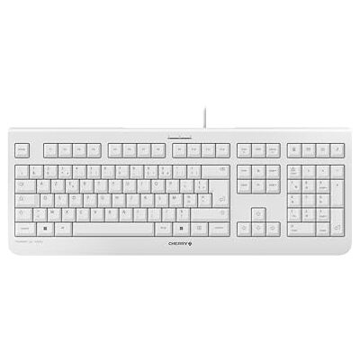 CHERRY KC 1000, Franse indeling, AZERTY-toetsenbord, bedraad toetsenbord, Blue Angel, GS-goedkeuring, plat ontwerp, fluisterstille toetsaanslag, wit-grijs CHERRY KC 1000, Franse indeling, AZERTY-toetsenbord, bedraad toetsenbord, Blue Angel, GS-goedkeuring, plat ontwerp, fluisterstille toetsaanslag, wit-grijs