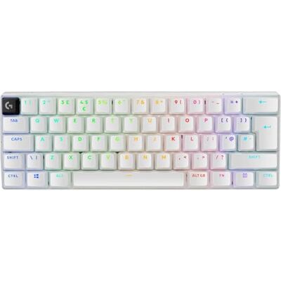Logitech Pro X 60 LIGHTSPEED, draadloos gamingtoetsenbord (wit) Compacte mechanica TKL 60%, LIGHTSYNC RGB, dubbellaagse PBT-toetsen, optische GX touch-schakelaars, Windows PC, AZERTY FR Logitech Pro X 60 LIGHTSPEED, draadloos gamingtoetsenbord (wit) Compacte mechanica TKL 60%, LIGHTSYNC RGB, dubbellaagse PBT-toetsen, optische GX touch-schakelaars, Windows PC, AZERTY FR