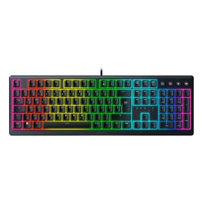 Razer Ornata RGB meca membraan plat toetsenbord met platte toetsen, Mecha-membraanschakelaars, magnetische polssteun met zachte aanraking QWERTZ DE-lay-out Zwart Razer Ornata RGB meca membraan plat toetsenbord met platte toetsen, Mecha-membraanschakelaars, magnetische polssteun met zachte aanraking QWERTZ DE-lay-out Zwart