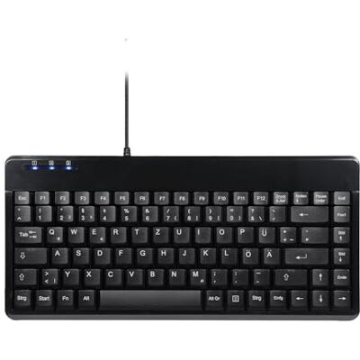 Perixx 10761 PERIBOARD-409 H, mini-toetsenbord met 2 USB-hubs, 1,80 m kabel met USB-stekker, pianolak, QWERTZ DE lay-out, zwart Perixx 10761 PERIBOARD-409 H, mini-toetsenbord met 2 USB-hubs, 1,80 m kabel met USB-stekker, pianolak, QWERTZ DE lay-out, zwart