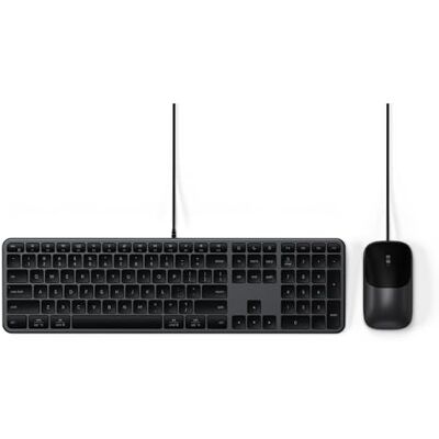 SATECHI Combo toetsenbord en muis met kabel, slim CLX3, QWERTY US, zwart SATECHI Combo toetsenbord en muis met kabel, slim CLX3, QWERTY US, zwart