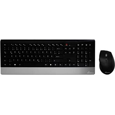 MediaRange MROS105 draadloos toetsenbord en muis set Highline QWERTZ zwart / zilver MediaRange MROS105 draadloos toetsenbord en muis set Highline QWERTZ zwart / zilver