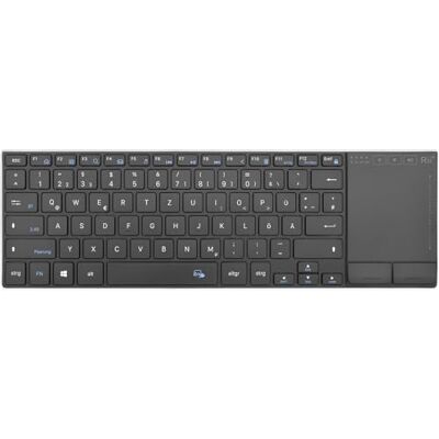 Rii Draadloos toetsenbord met touchpad voor desktop, draadloos toetsenbord, Duitse QWERTZ-lay-out, cadeau voor laptops, desktops, smart-tv's, tablets, zwart Rii Draadloos toetsenbord met touchpad voor desktop, draadloos toetsenbord, Duitse QWERTZ-lay-out, cadeau voor laptops, desktops, smart-tv's, tablets, zwart