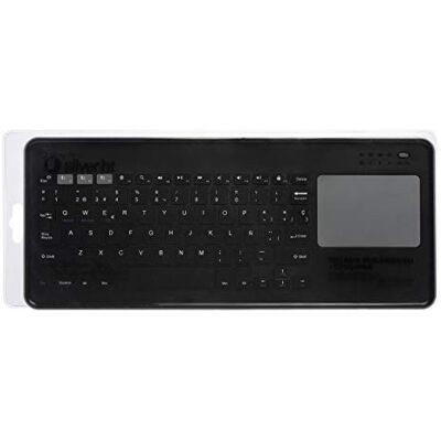 SILVERHT Touchpad Wireless KB Dark Grey Bluetooth toetsenbord QWERTY Spaans grijs Toetsenborden (Draadloos, Bluetooth, Membraan Toetsenbord, QWERTY, Grijs) SILVERHT Touchpad Wireless KB Dark Grey Bluetooth toetsenbord QWERTY Spaans grijs Toetsenborden (Draadloos, Bluetooth, Membraan Toetsenbord, QWERTY, Grijs)