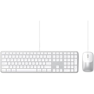 SATECHI Combo toetsenbord en muis slim CLX3, QWERTY US, zilver SATECHI Combo toetsenbord en muis slim CLX3, QWERTY US, zilver