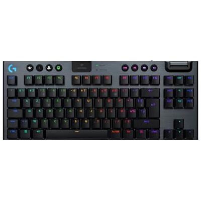 Logitech G915 X LIGHTSPEED TKL draadloos gamingtoetsenbord, ultraplat, dubbellaagse PBT-toetsen, volledig programmeerbare toetsen, RGB-achtergrondverlichting, GL Red Linear PC/Mac, FRA AZERTY zwart Logitech G915 X LIGHTSPEED TKL draadloos gamingtoetsenbord, ultraplat, dubbellaagse PBT-toetsen, volledig programmeerbare toetsen, RGB-achtergrondverlichting, GL Red Linear PC/Mac, FRA AZERTY zwart