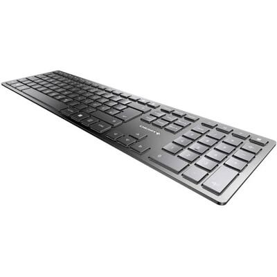 CHERRY KW 9100 SLIM, draadloos designtoetsenbord, Duitse lay-out (QWERTZ), verbinding naar keuze Bluetooth of 2,4 GHz radio, platte toetsen, oplaadbaar, antracietgrijs CHERRY KW 9100 SLIM, draadloos designtoetsenbord, Duitse lay-out (QWERTZ), verbinding naar keuze Bluetooth of 2,4 GHz radio, platte toetsen, oplaadbaar, antracietgrijs
