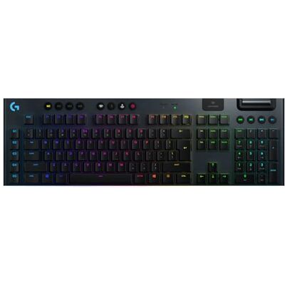 Logitech 915 LIGHTSPEED mechanisch gamingtoetsenbord, draadloos profiel, touch-schakelaars GL, LIGHTSYNC RGB, ultradun design, 30 uur batterijduur, Italiaans QWERTY zwart Logitech 915 LIGHTSPEED mechanisch gamingtoetsenbord, draadloos profiel, touch-schakelaars GL, LIGHTSYNC RGB, ultradun design, 30 uur batterijduur, Italiaans QWERTY zwart