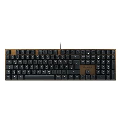 CHERRY KC 200 MX Duits mechanisch toetsenbord (QWERTZ), elegant design met geanodiseerde metalen plaat, bekabeld, MX2A stil, rood, zwart/brons CHERRY KC 200 MX Duits mechanisch toetsenbord (QWERTZ), elegant design met geanodiseerde metalen plaat, bekabeld, MX2A stil, rood, zwart/brons