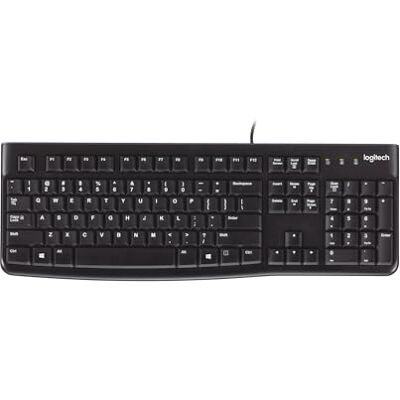 Logitech K120 bekabeld toetsenbord voor Windows, USB Plug-and-Play, standaardformaat, onbreekbaar, gebogen afstandstang, compatibel met pc, laptop, Frans toetsenbord AZERTY, zwart Clavier Filaire AZERTY, USB Plug-and-Play, Taille Standard, Résistant Écl Logitech K120 bekabeld toetsenbord voor Windows, USB Plug-and-Play, standaardformaat, onbreekbaar, gebogen afstandstang, compatibel met pc, laptop, Frans toetsenbord AZERTY, zwart Clavier Filaire AZERTY, USB Plug-and-Play, Taille Standard, Résistant Écl