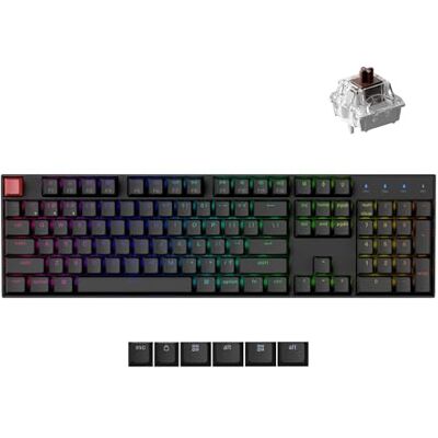Keychron QMK K10 Draadloos mechanisch toetsenbord, hot-swappable Bluetooth/bedraad draadloos gaming toetsenbord met super bruine schakelaar, RGB-achtergrondverlichting, PBT-toetsen voor Mac Keychron QMK K10 Draadloos mechanisch toetsenbord, hot-swappable Bluetooth/bedraad draadloos gaming toetsenbord met super bruine schakelaar, RGB-achtergrondverlichting, PBT-toetsen voor Mac