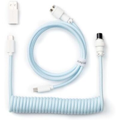 Keychron Coiled Aviator Cable Spiraalkabel voor mechanisch toetsenbord Lichtblauw Recht Keychron Coiled Aviator Cable Spiraalkabel voor mechanisch toetsenbord Lichtblauw Recht